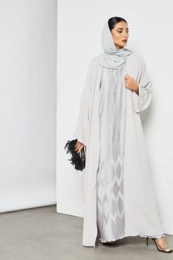 Grey Pleated Inner Abaya