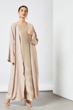 bsi3504 3 Golden Pleated Inner Abaya