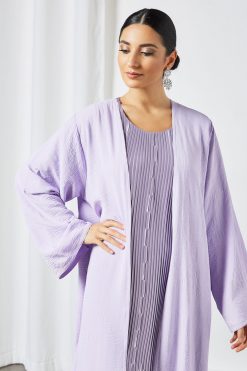 bsi3505 3 Mauve Pleated Inner Abaya