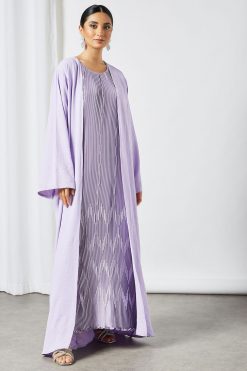 bsi3505 4 Mauve Pleated Inner Abaya