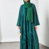 bsi3508 1 Green Pleated Inner Abaya