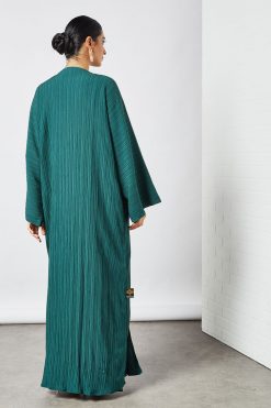 bsi3508 4 Green Pleated Inner Abaya
