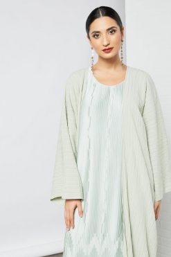 bsi3510 2 Pistachio Pleated Inner Abaya
