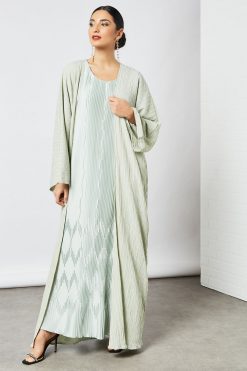 bsi3510 3 Pistachio Pleated Inner Abaya