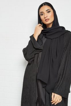 bsi3511 2 Black Pleated Inner Abaya