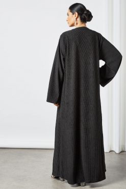 bsi3511 3 Black Pleated Inner Abaya