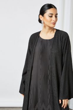 bsi3511 4 Black Pleated Inner Abaya