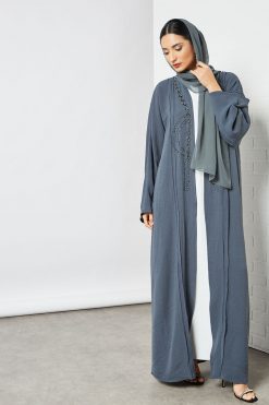 Grey Bisht Abaya with Inner