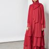 bsi3517 1 Maroon layered abaya