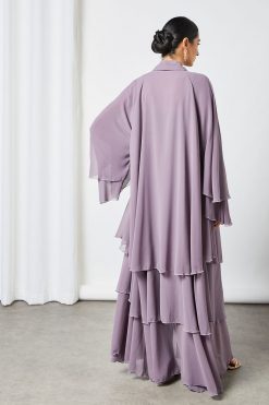 bsi3518 4 Purple layered abaya