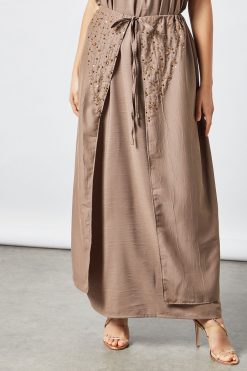 bsi3522 3 Beads Embellished 3 pcs abaya set
