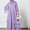 bsi3524 1 Mauve layered chiffon abaya