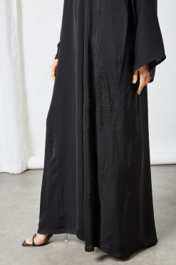 bsi3527 3 Black Embroidered Abaya