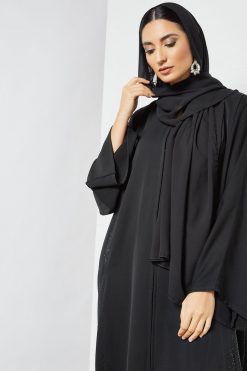 bsi3527 4 Black Embroidered Abaya