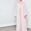 bsi3540 1 Pink beads embellished abaya