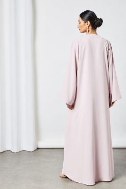 bsi3540 3 Pink beads embellished abaya