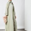 Green coat collared bisht abaya with inner