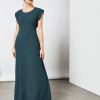 bsid51 1 Maxi length plain dress with waist belt