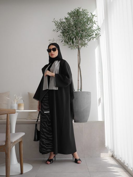 Black & Silver Abaya 