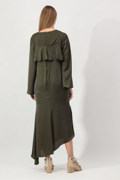 Nasr 31389 4 Green Layered Dress