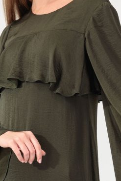 Nasr 31389 5 Green Layered Dress