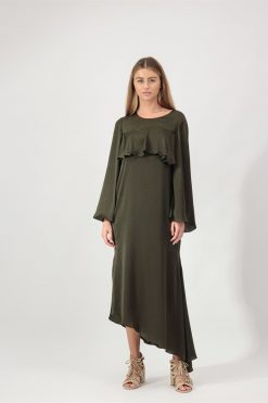 Nasr 31389 7 1 Green Layered Dress
