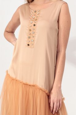 Nasr 31390 3 Embrodiry Tulle Dress