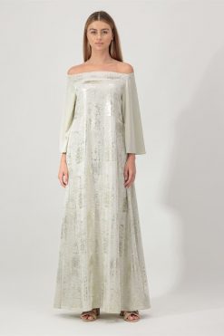 Nasr 31406 6 Mesh Silk Dress