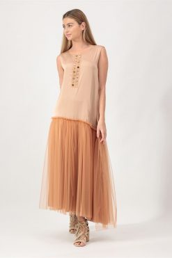 Nasr 31390 7 1 Embrodiry Tulle Dress