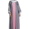 White Black Organza Sheen Abaya