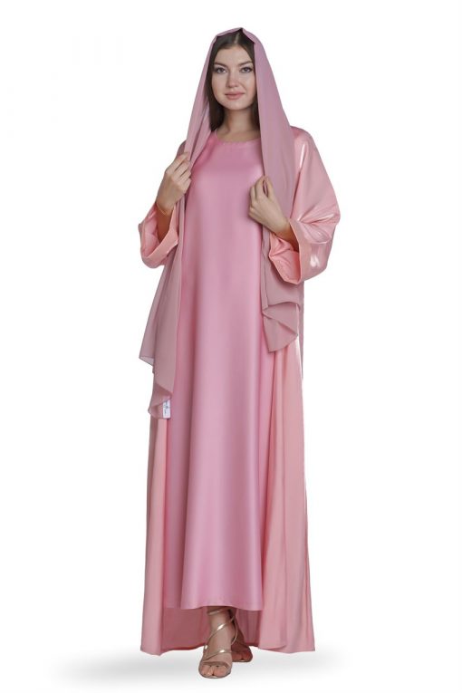 Peach Pink Sheen Abaya