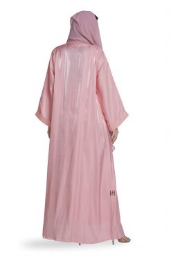 عباية باللون الوردي الخوخي 5 FBS 000105 6 Peach Pink Sheen Abaya