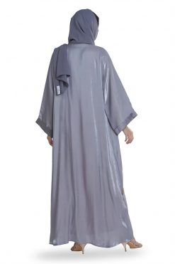 عباية فضية لامعة 5 FBS 000106 3 Silver Sheen Abaya