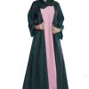 Green Black Organza Sheen Abaya
