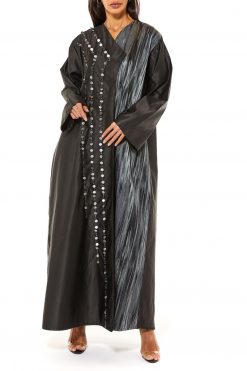 MOI1121004 3 Jacquard Panel Abaya