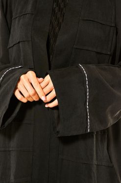 MOI1121006 3 Threadwork Black Abaya