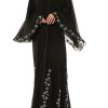 MOI1121009 1 Black Chiffon Abaya With Handwork Embellishments