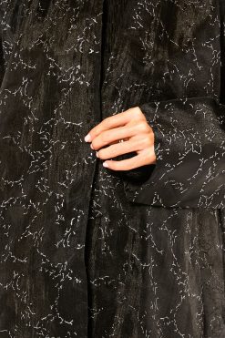 MOI1121010 5 Black Textured Organza Abaya
