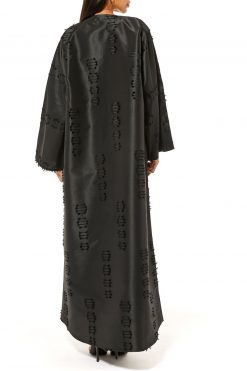 MOI1121013 4 Black Jacquard Abaya