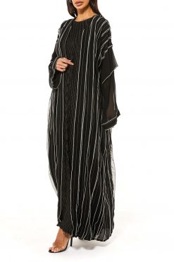 MOI1121014 4 Black Chiffon Lining Abaya