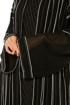 MOI1121014 6 Black Chiffon Lining Abaya