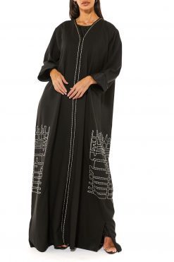 Back Abaya with Tatreez Design