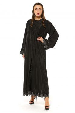 Black Abaya with Tatreez and Handwork embellishment