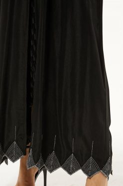 MOI1121018 4 Black Abaya with Tatreez and Handwork embellishment