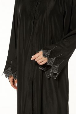 MOI1121018 5 Black Abaya with Tatreez and Handwork embellishment
