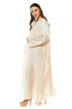 MOI1121021 3 Beige Organza Abaya Set