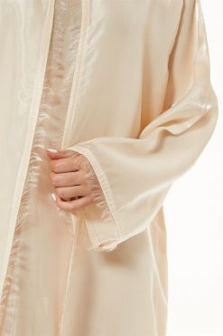 MOI1121021 4 Beige Organza Abaya Set