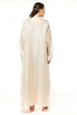 MOI1121021 5 Beige Organza Abaya Set