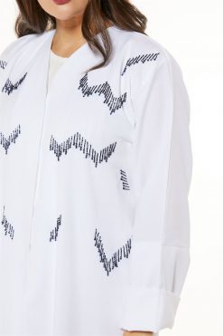MOI1121024 3 White Abaya with Beaded Embellishment