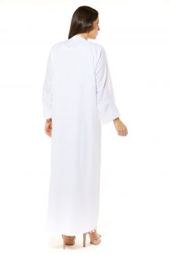 MOI1121024 4 White Abaya with Beaded Embellishment